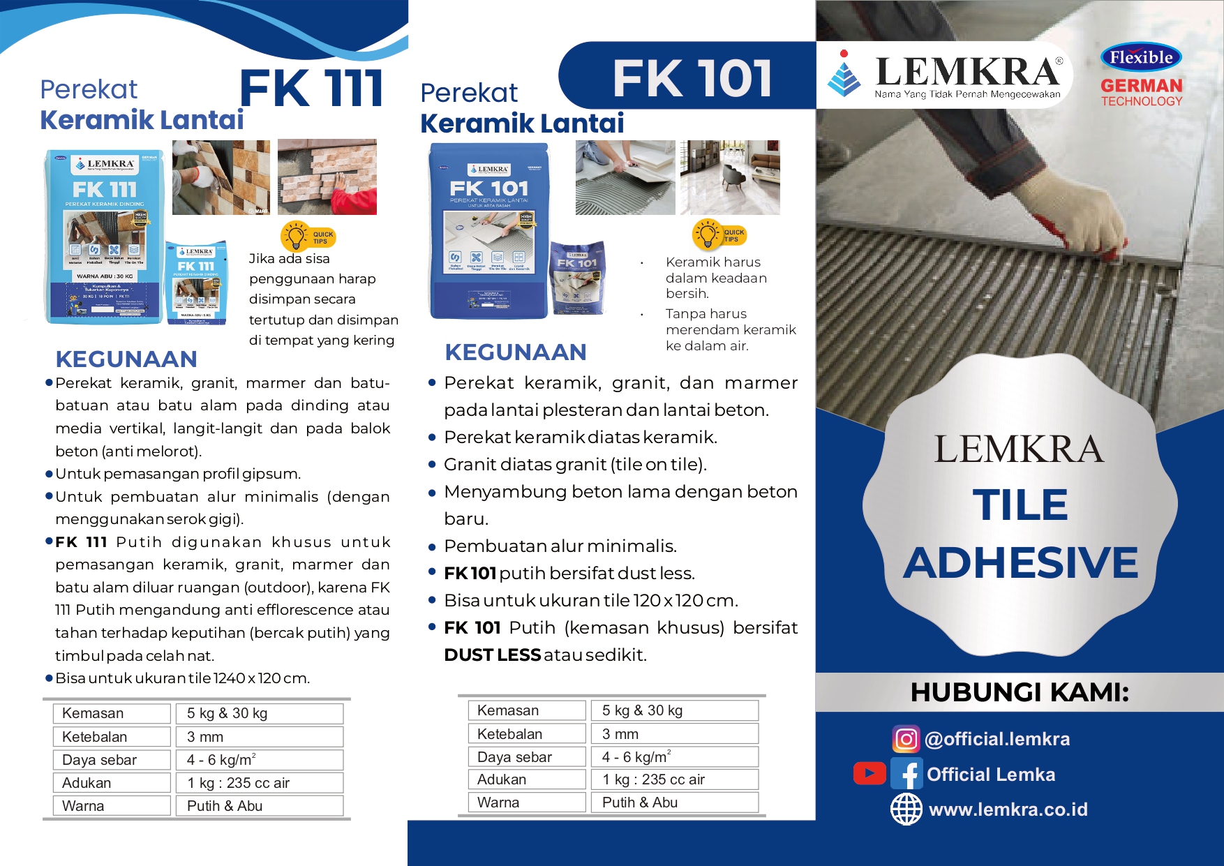 Sampul Brosur Tile Adhesive